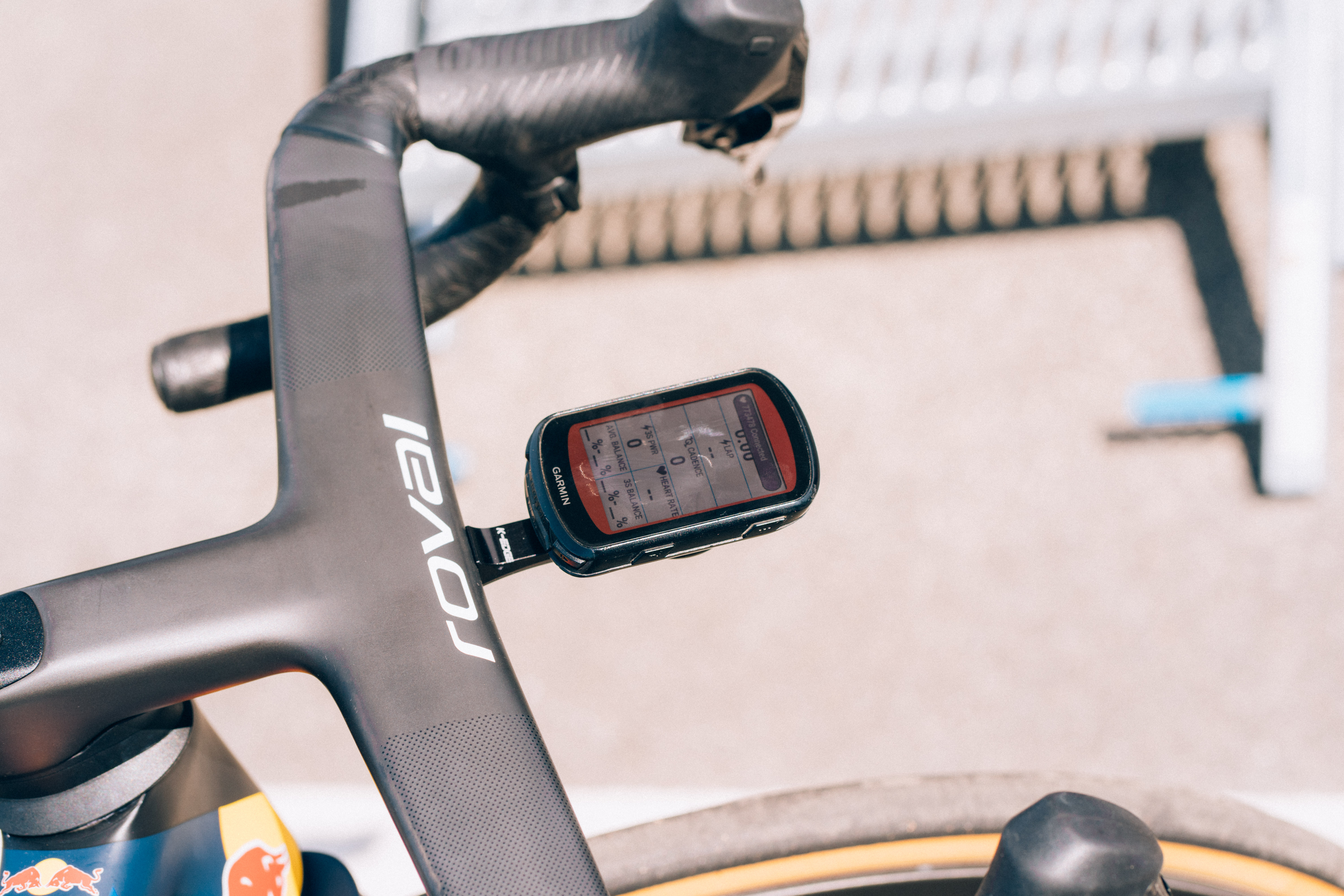 Primoz Roglic's bike computer at the 2025 Tour de France