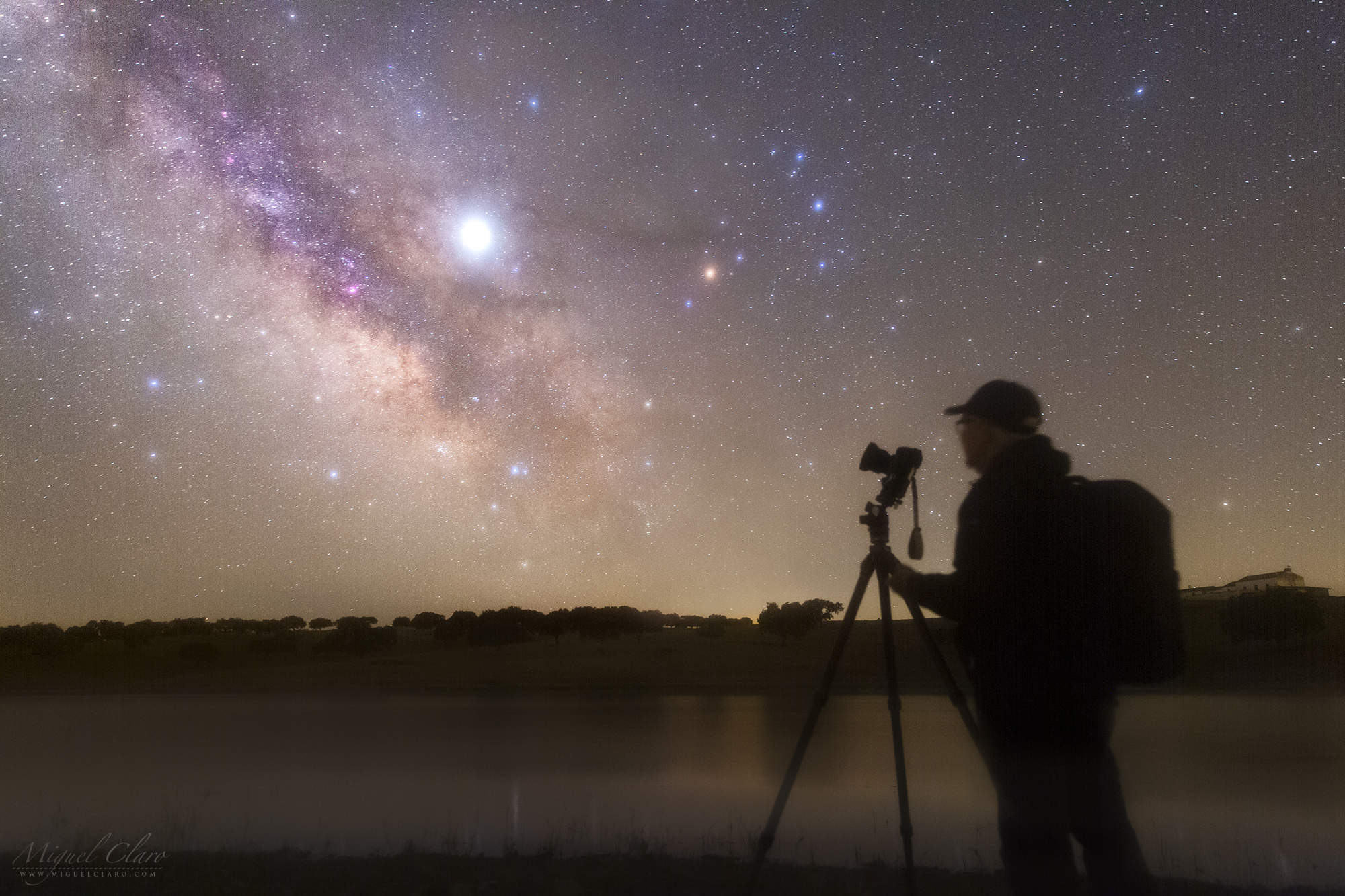 Astronomy Student Silhouetted by Milky Way, Jupiter in Stunning Photo