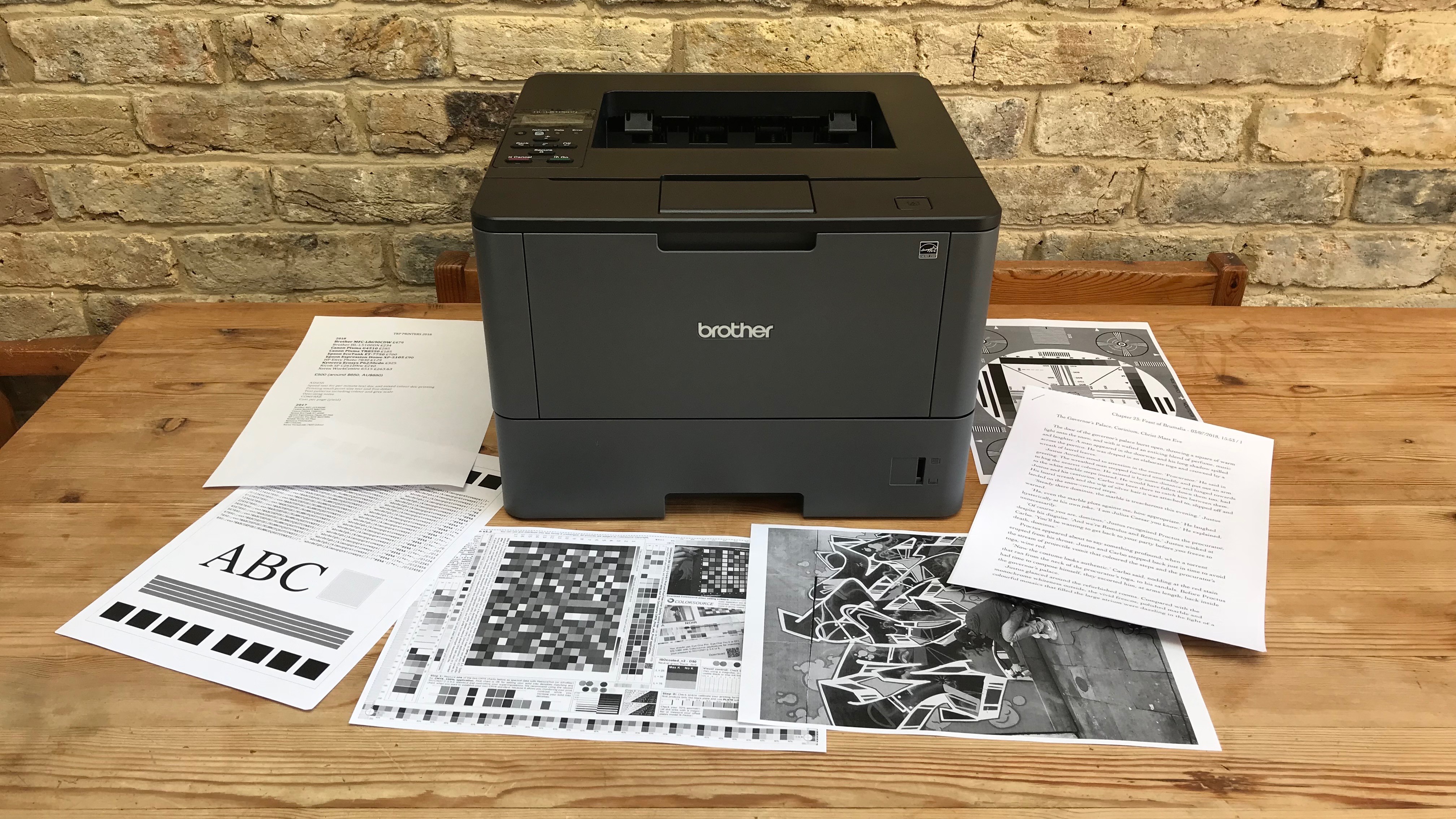 Printer with test pages