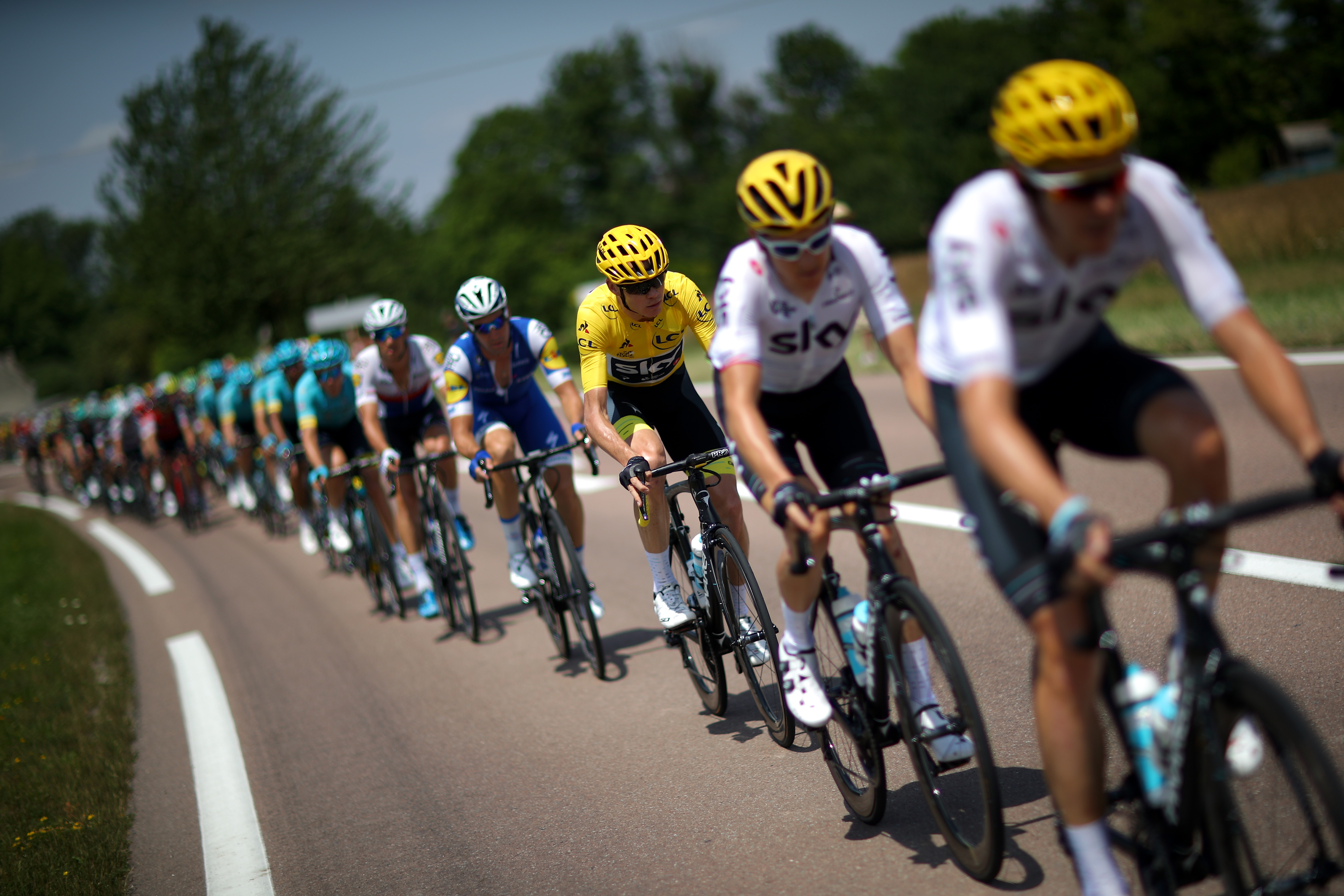 during stage seven of the 2017 Le Tour de France, a 213.5km stage from Troyes to Nuits-Saint-Georges on July 7, 2017 in Nuits-Saint-Georges, France.