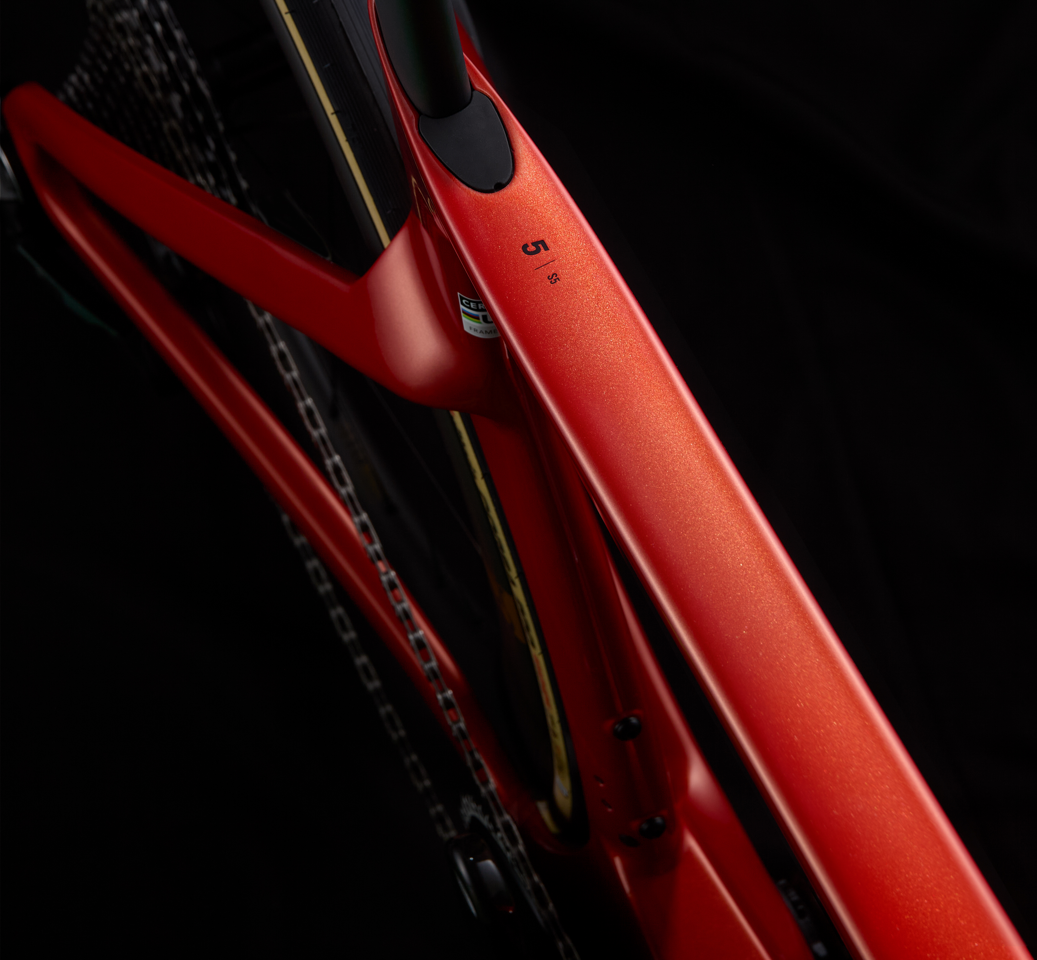 Cervelo S5 top tube detail