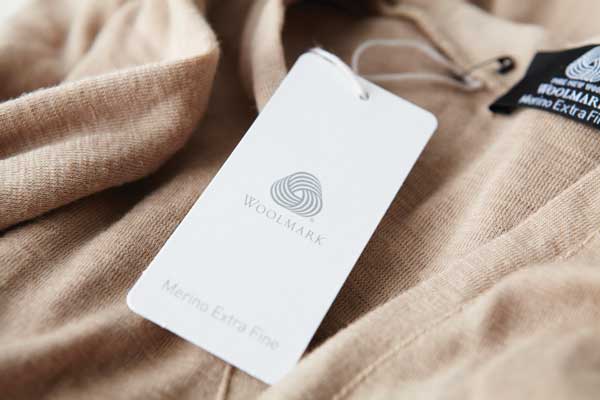 Woolmark label attached to a jumper