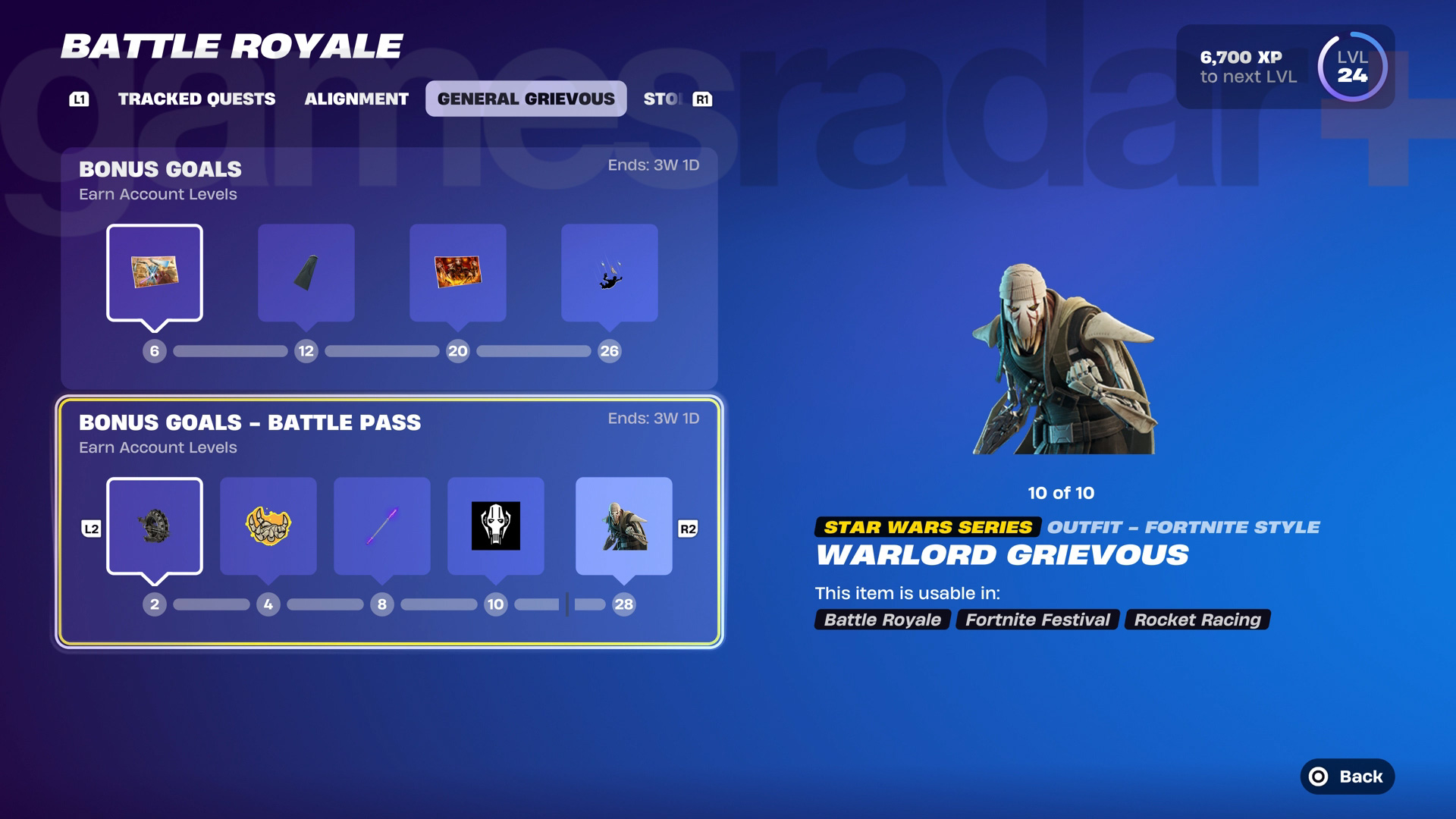 Fortnite General Grievous Quests Chapter 6 Season 3