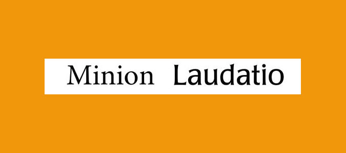 Minion and Poppl-Laudatio font pairing