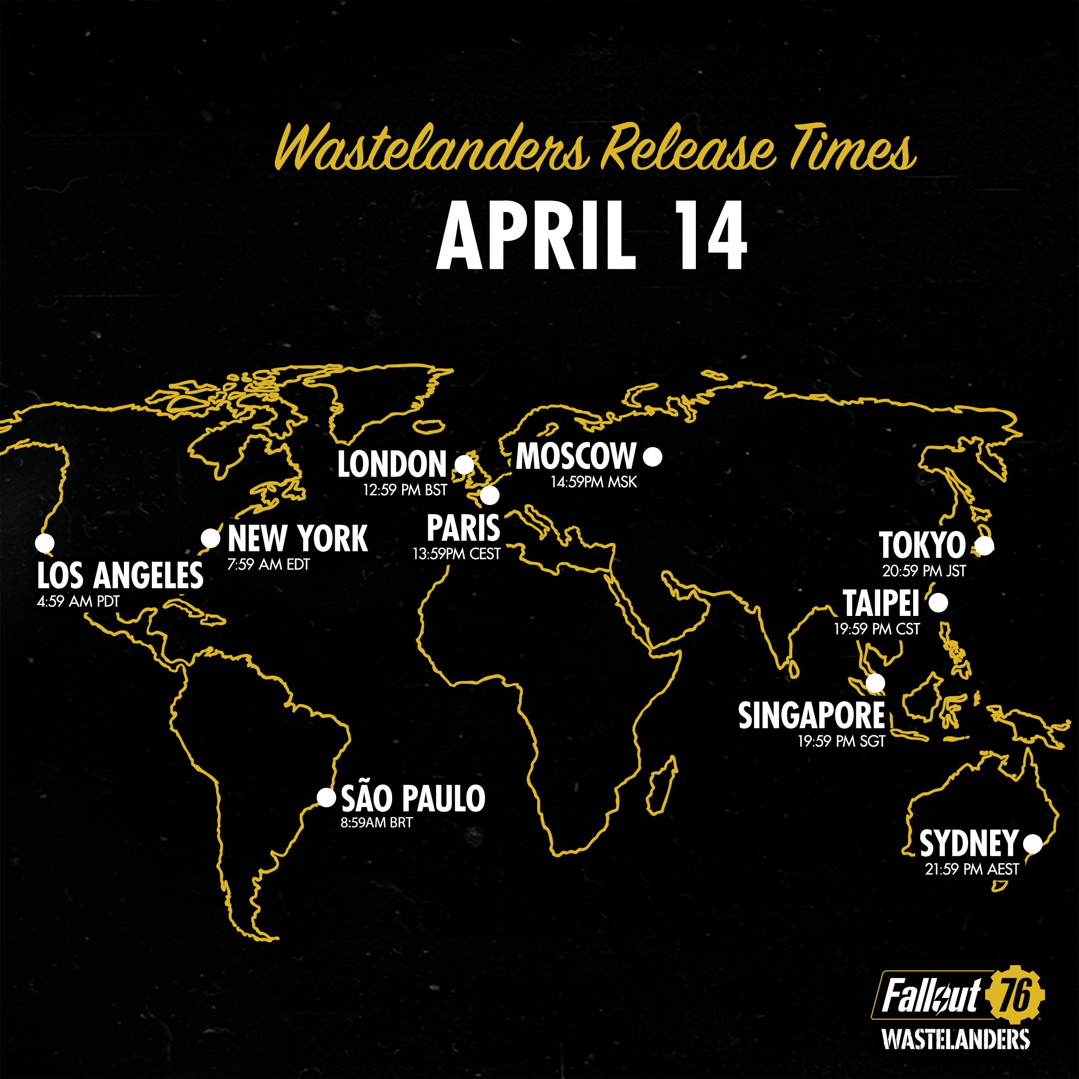 Fallout 76 Wastelanders launch times announced
