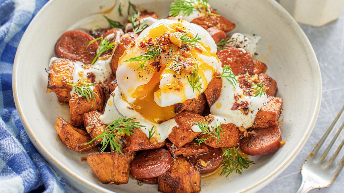 Air Fryer Sweet Potato And Chorizo Hash GoodtoKnow