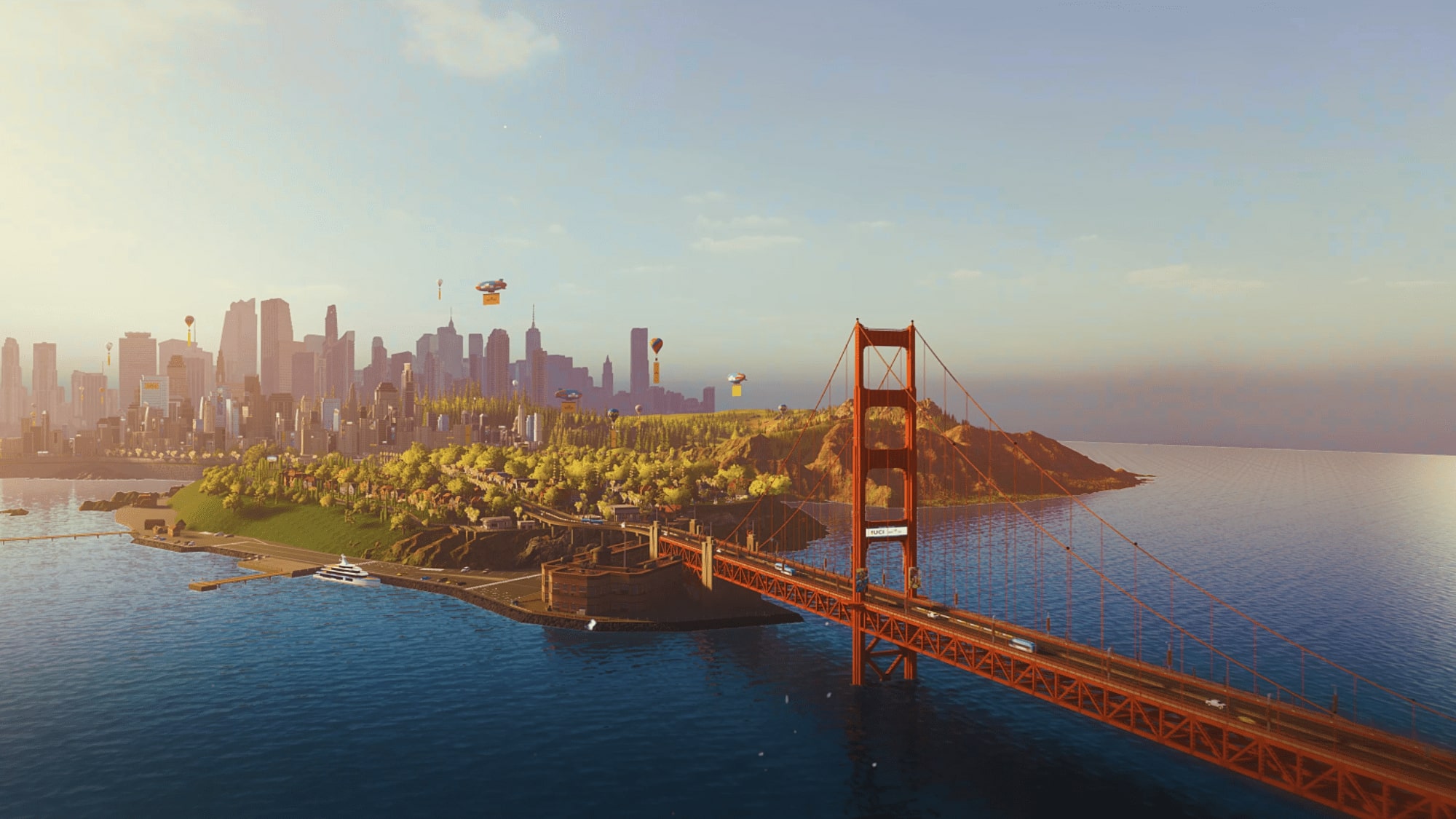 MyWhoosh render of California showing the Golden Gate Bridge