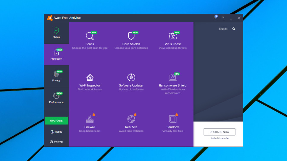 Avast Free Antivirus features