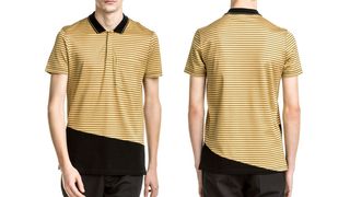 Lanvin Black Yellow Slim Fit Polo Shirt