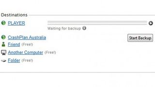 Beginning the backup