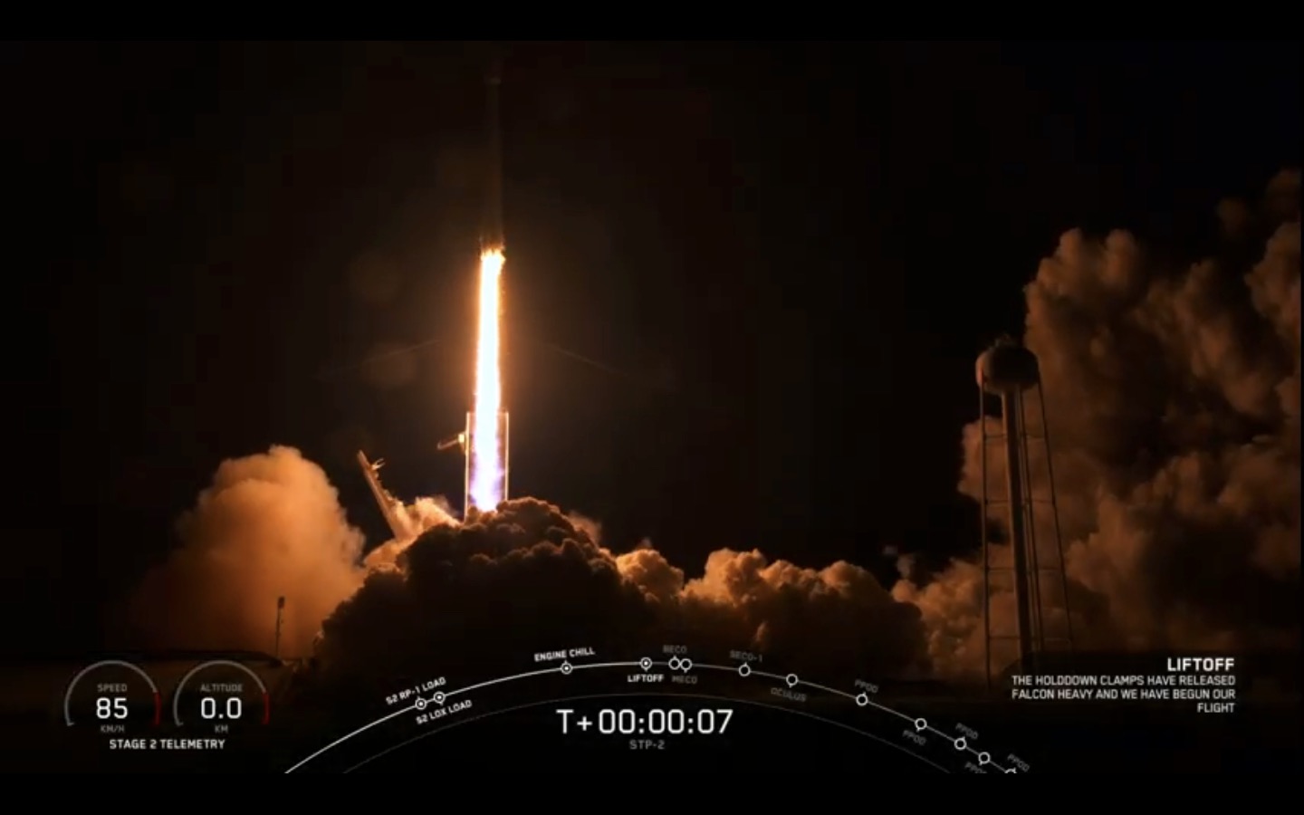 SpaceX Falcon Heavy Rocket Lofts 24 Satellites in 1st Night Launch