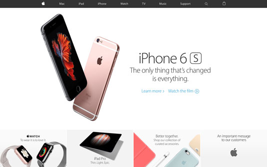 Landing page design - Apple