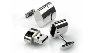 Polished Oval WiFi 4GB USB Cufflinks