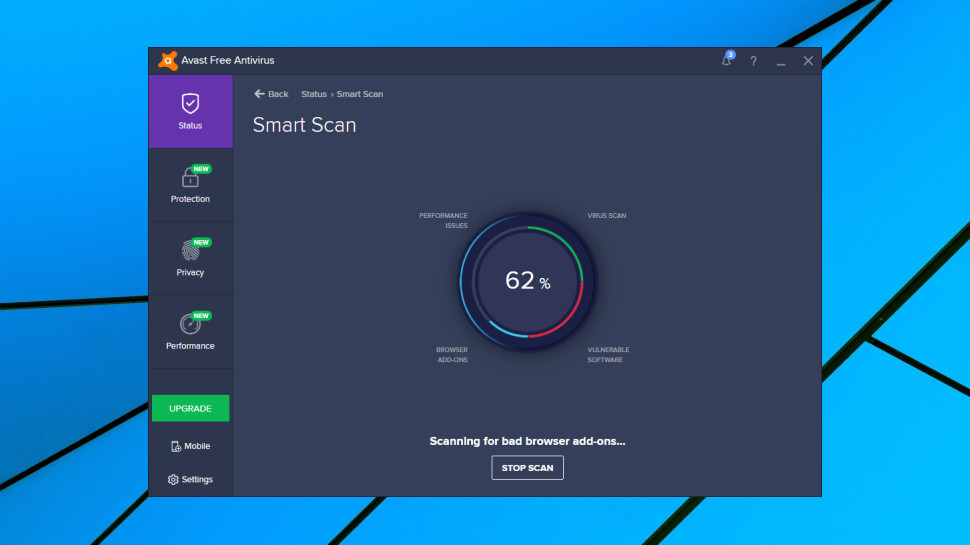 Avast Free Antivirus scan