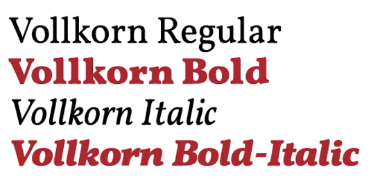 Google Fonts: Vollkorn