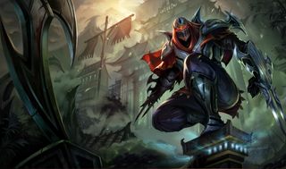 A white male in armor his Shockblade skin shows him without armor