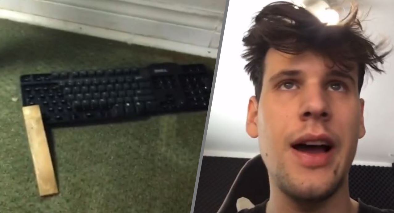  The guy who cut his mouse in half also has a floor keyboard 
