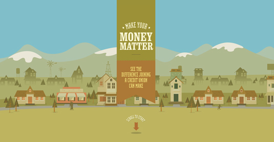 Example of parallax scrolling websites: Make Your Money Matter