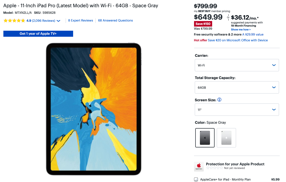 Best Buy iPad Pro 11 deal