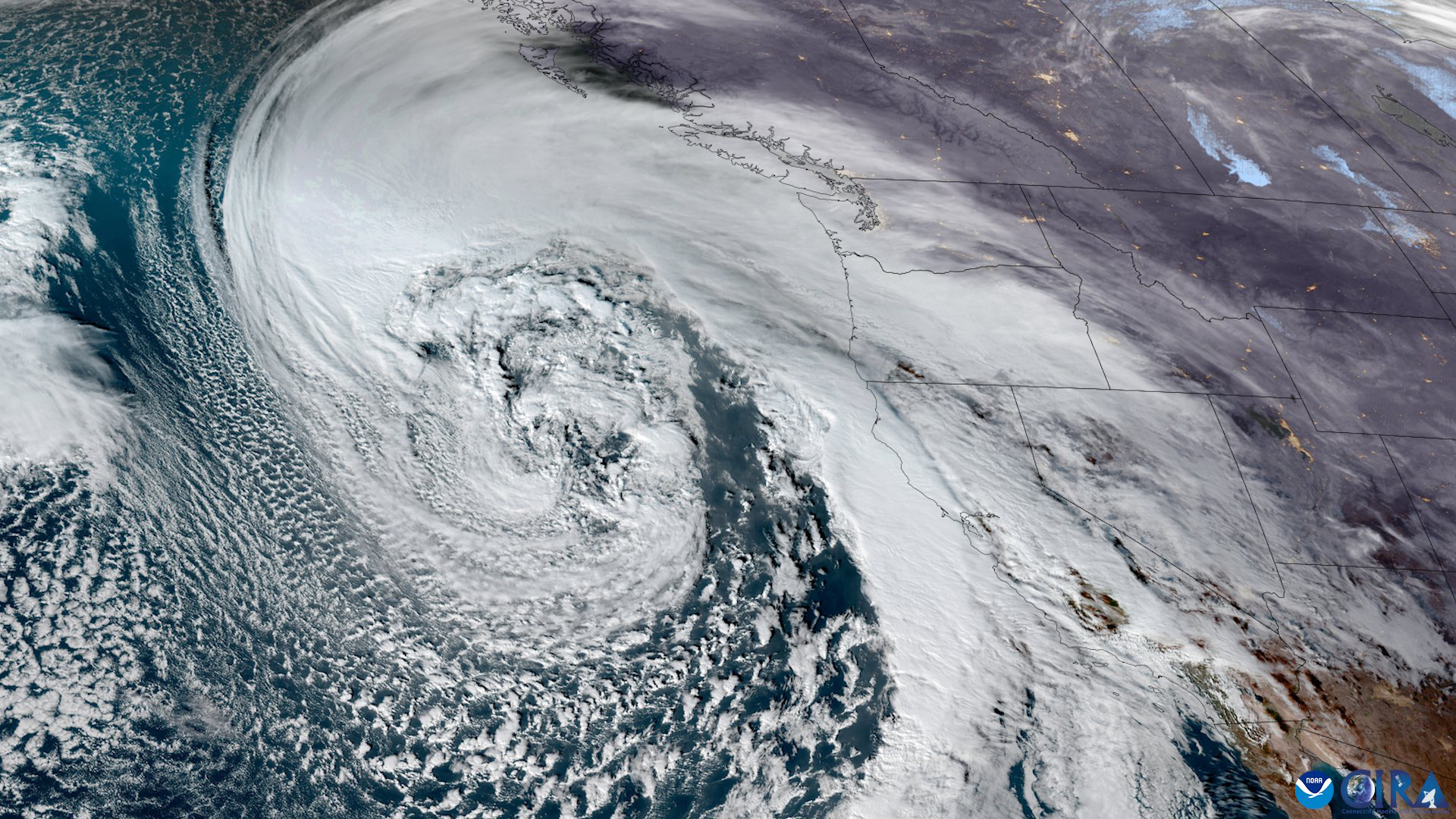 Satellites watch atmospheric river continue to drench California