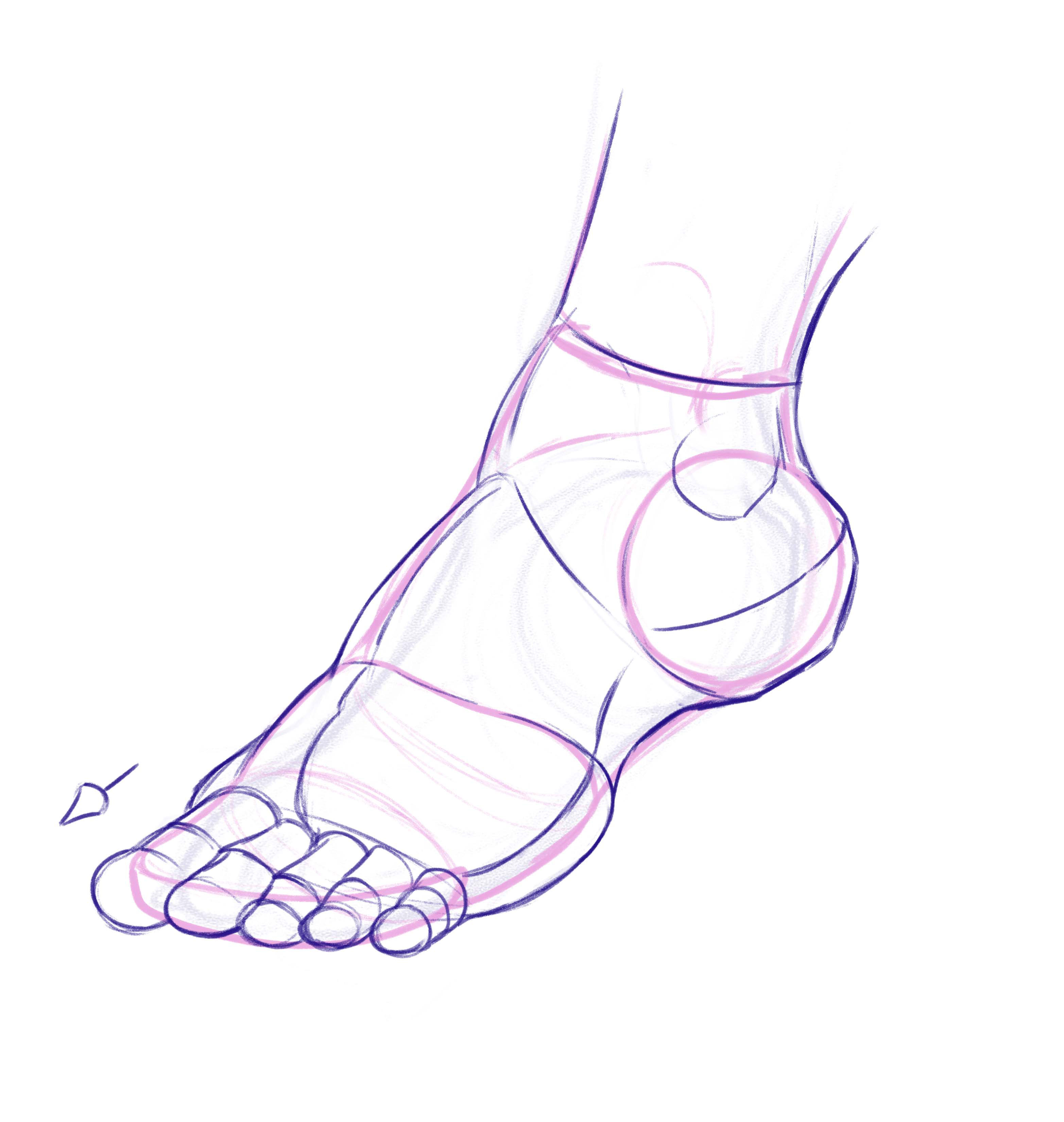 how to draw feet