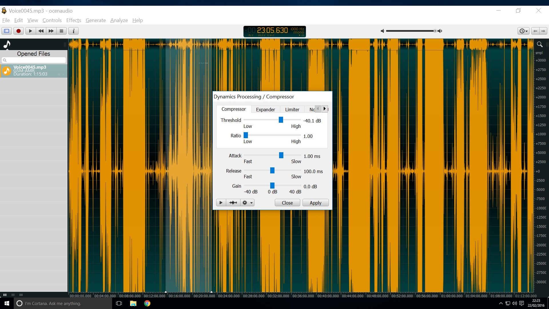 ocenaudio increase play speed