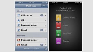 iOS 6 pictures Passbook and Email