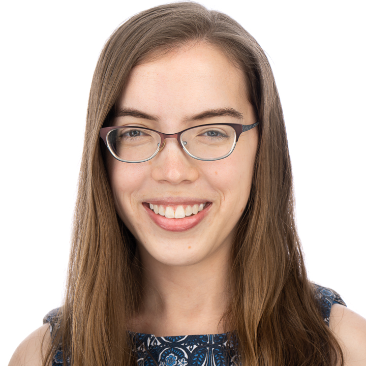 A person's head on a white background