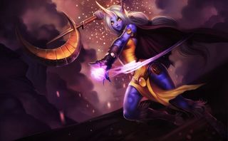 A purple female unicorn