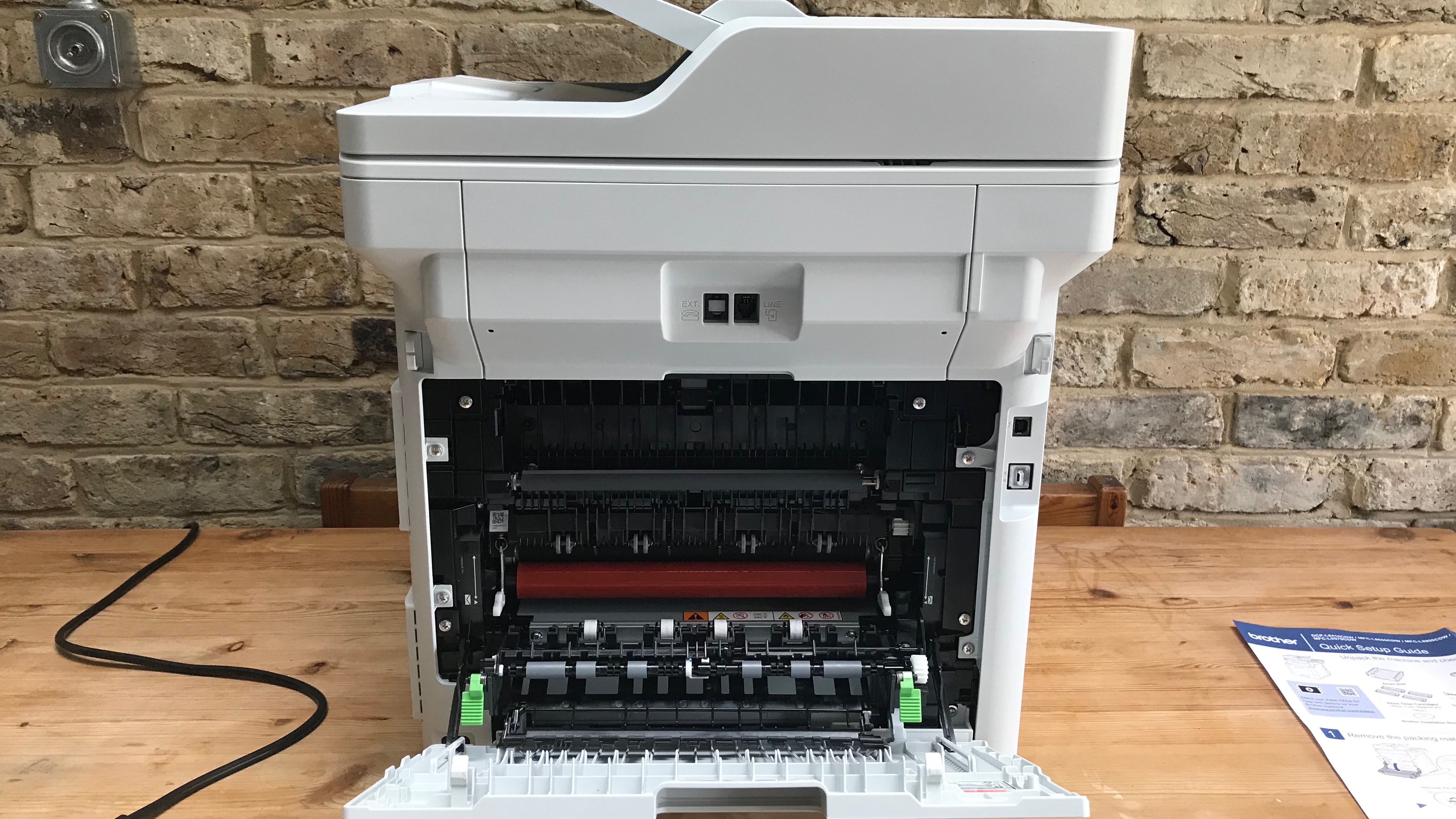 Rear of printer