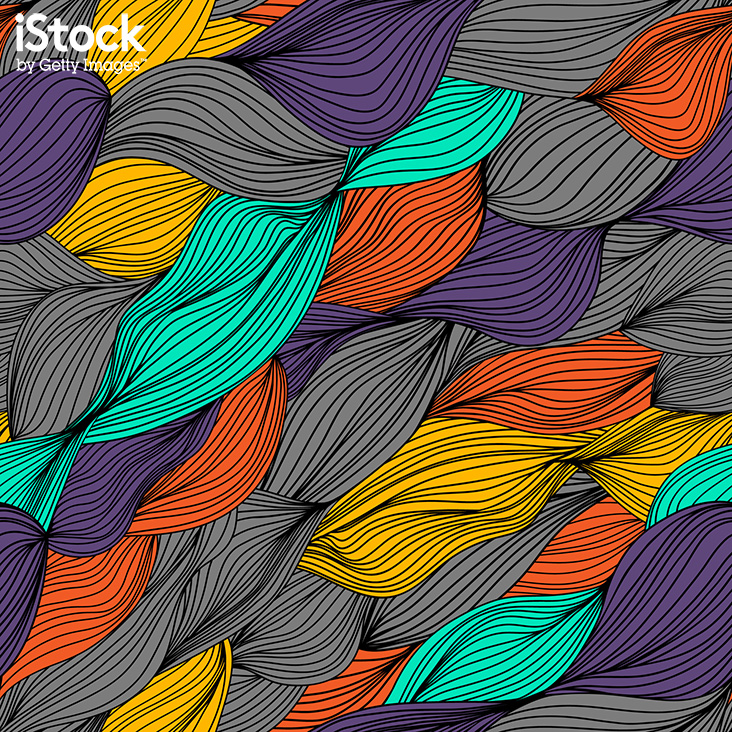 Seamless colourful hand-drawn pattern