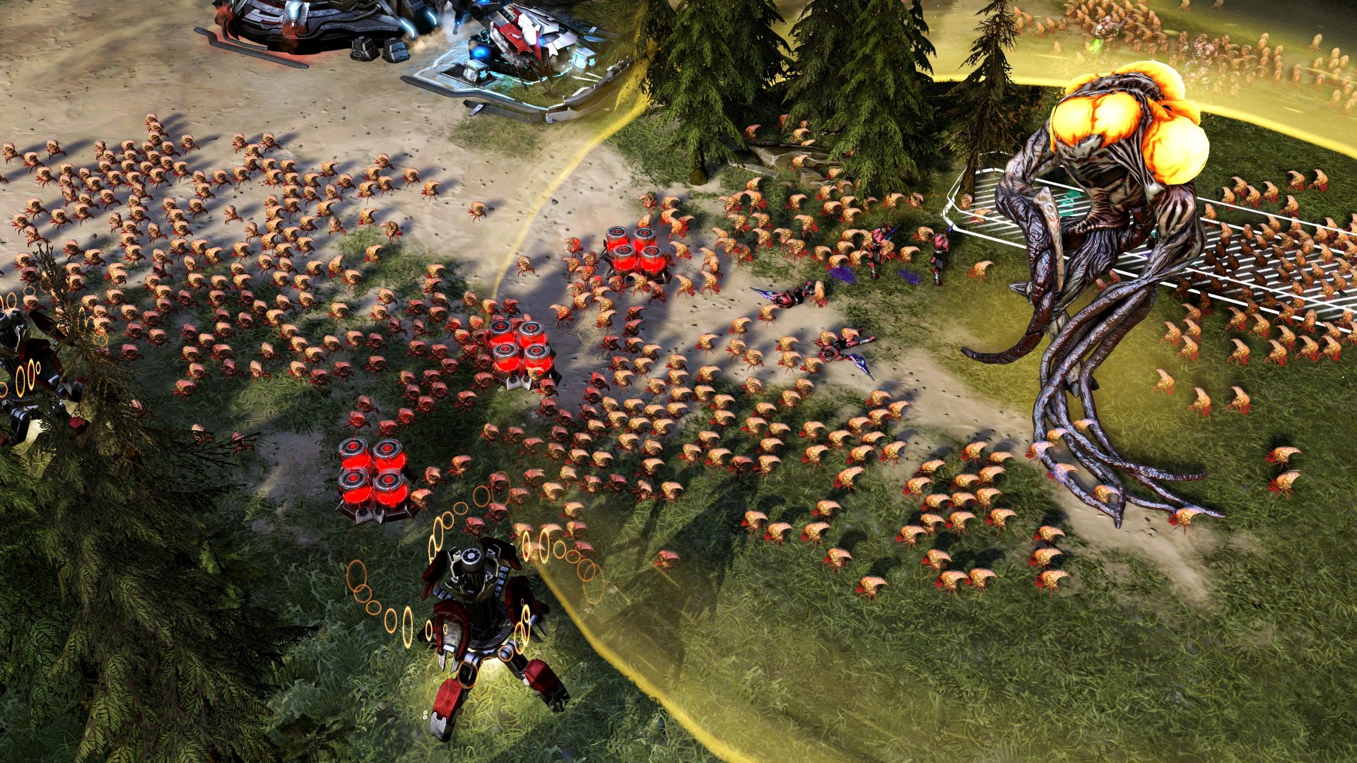 Halo Wars 2 Complete Edition screenshot showing a flood juggernaut over various units