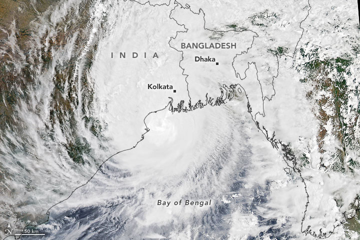 Satellite images show Typhoon Amphan's landfall in India, Bangladesh