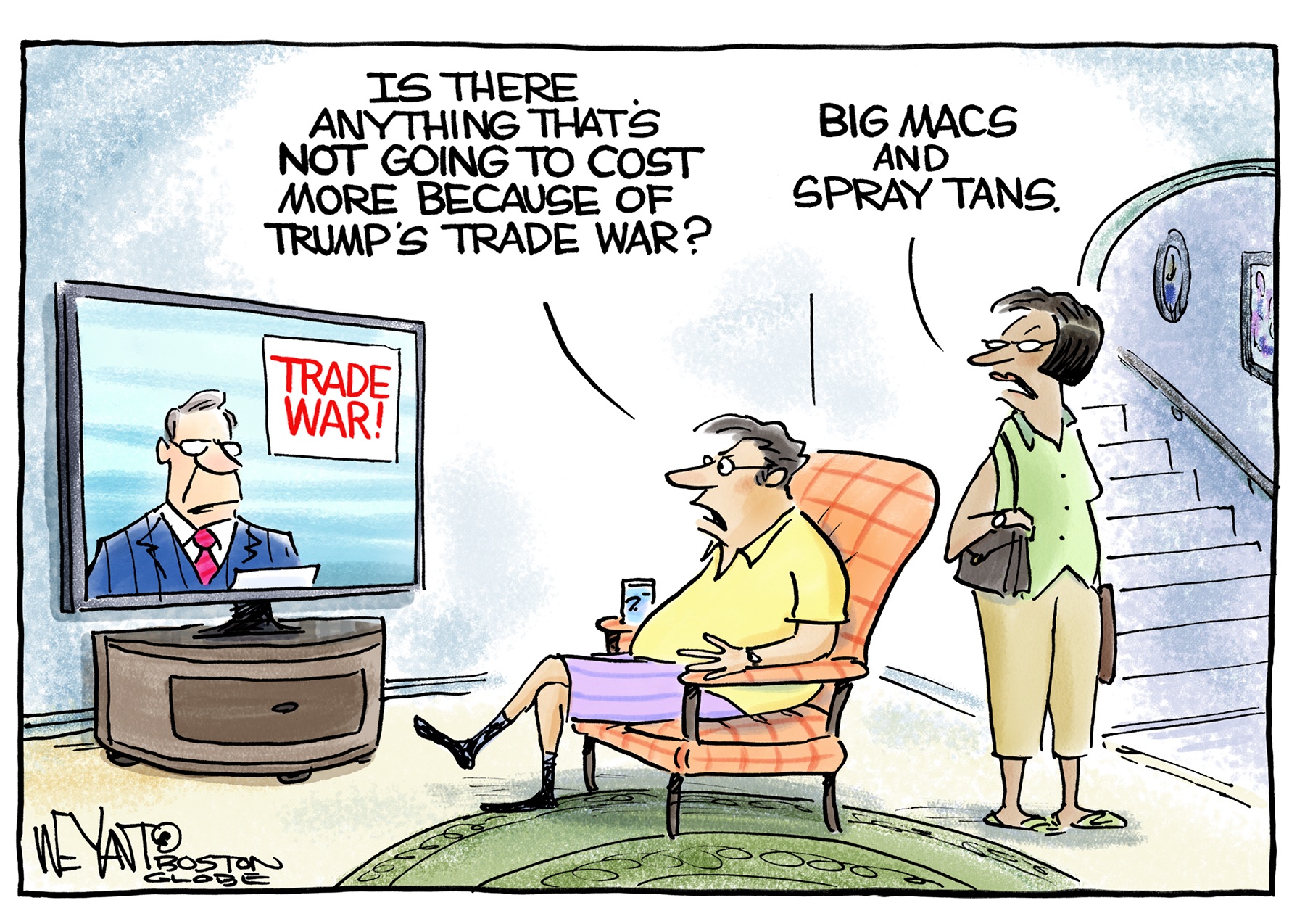 Political Cartoon U S Trump Trade War Tariffs China Europe Big Mac