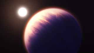 An artist's depiction of the exoplanet WASP-39b.
