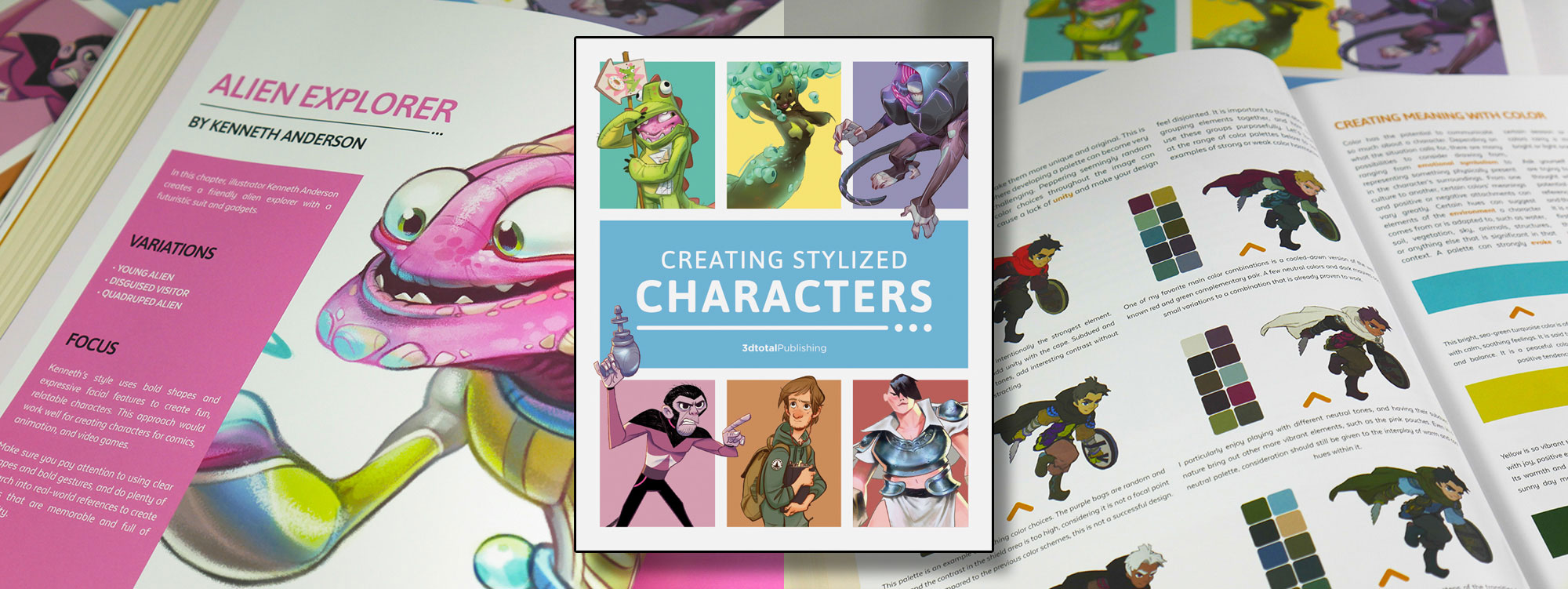 image of creating stylized characters book and spreads