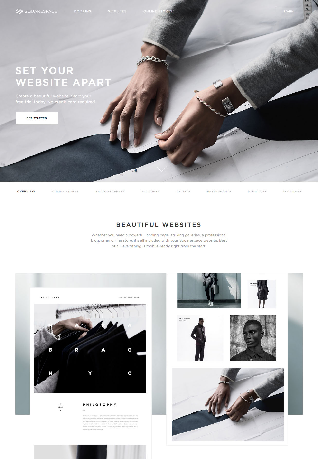 Landing page design: Squarespace