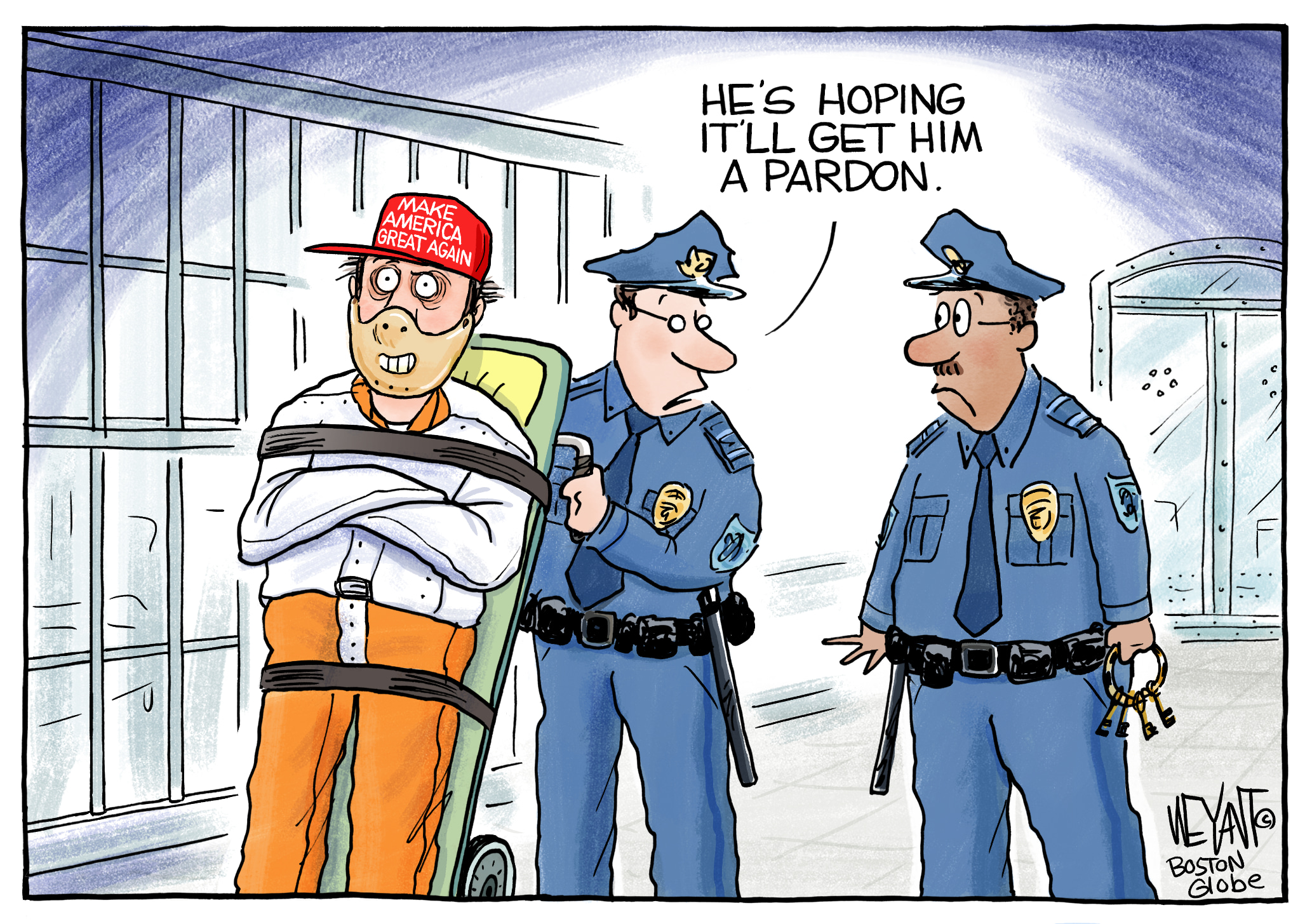 Political Cartoon U S Criminals Pardon MAGA Trump Hannibal Lecter