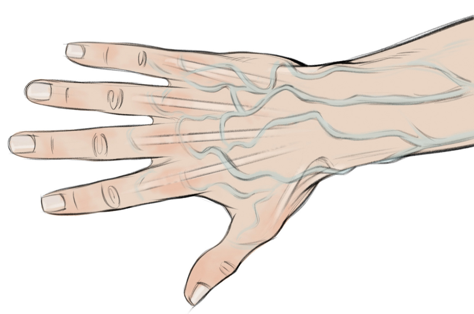 Рисование вены на руке