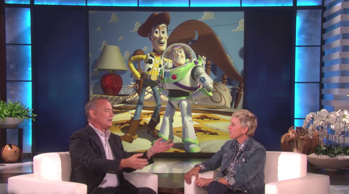 Tom Hanks and Ellen DeGeneres create a Toy Story/Finding Dory crossover in amazing Pixar-off