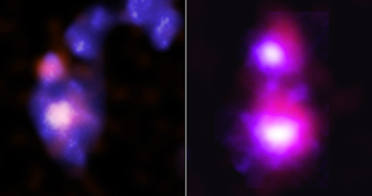 2 pairs of gigantic runaway black holes spotted on collision course, and they're bringing four entire galaxies with them