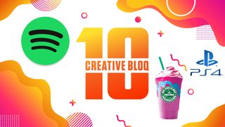 Best brand campaign of the decade; logos from PS4 and Spotify on the CB at 10 awards logo