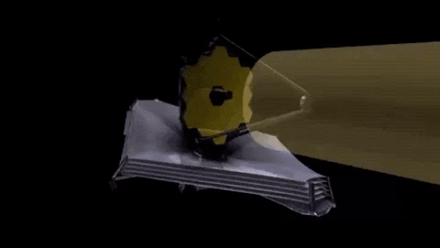 This animation of the James Webb Space Telescope shows how light is reflected from its mirrors onto its scientific instruments.