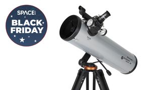 Telescope against white background on black friday