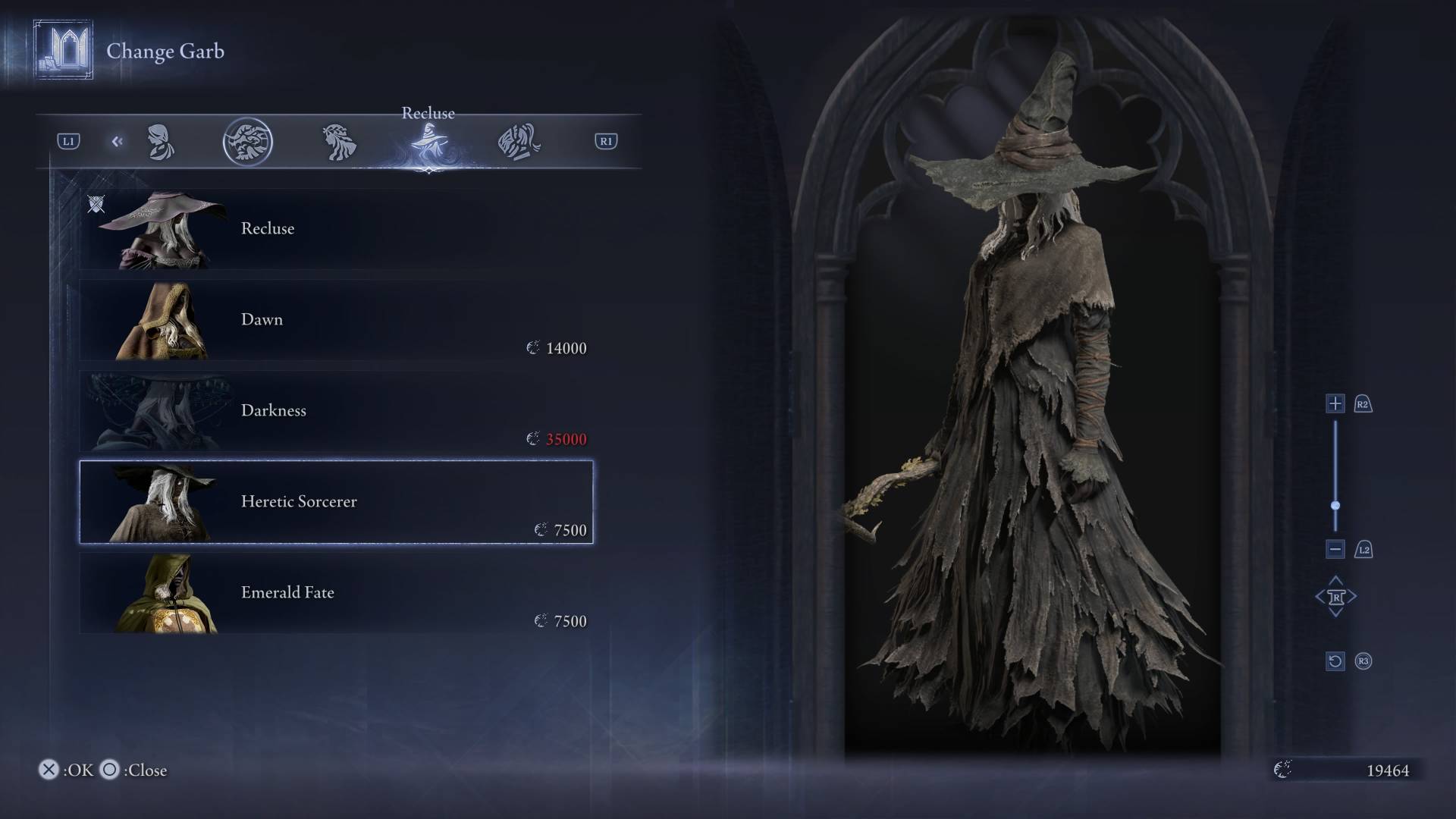 Elden Ring Nightreign skins heretic sorcerer recluse