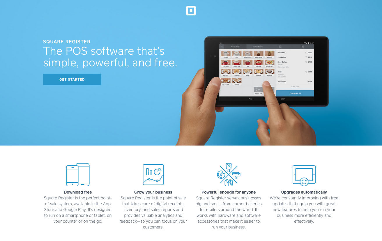 Landing page design - Square