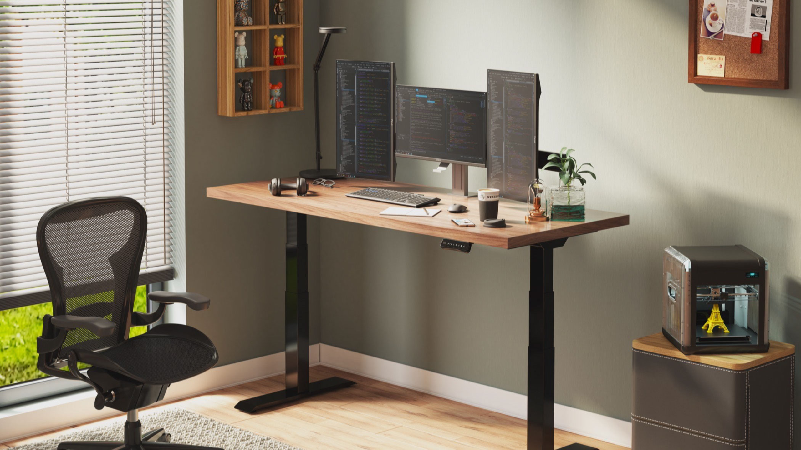 FlexiSpot E8 Frame + Bamboo Series Standing Desk