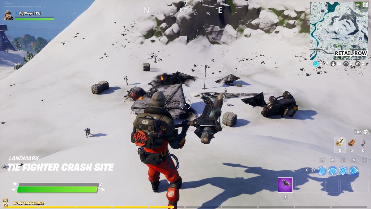 Fortnite Crash Sites Where To Raise Your Banner At Tie Fighter Crash