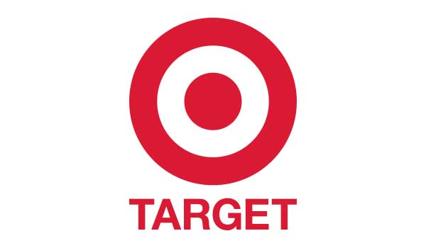 Two red circles, one inside the other, on a white background with the word Target written underneath