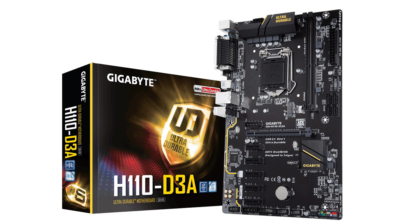 best mining motherboards: Gigabyte GA-H110-D3A